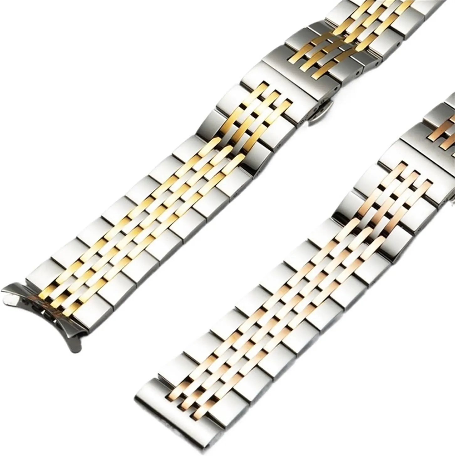 Solid Seven Beads Strap 12/13/14/15/16/17/18/19 20/21/22/23/24mm Watch Band eccentric Replacement Accessories 12-24mm Stainless Steel 