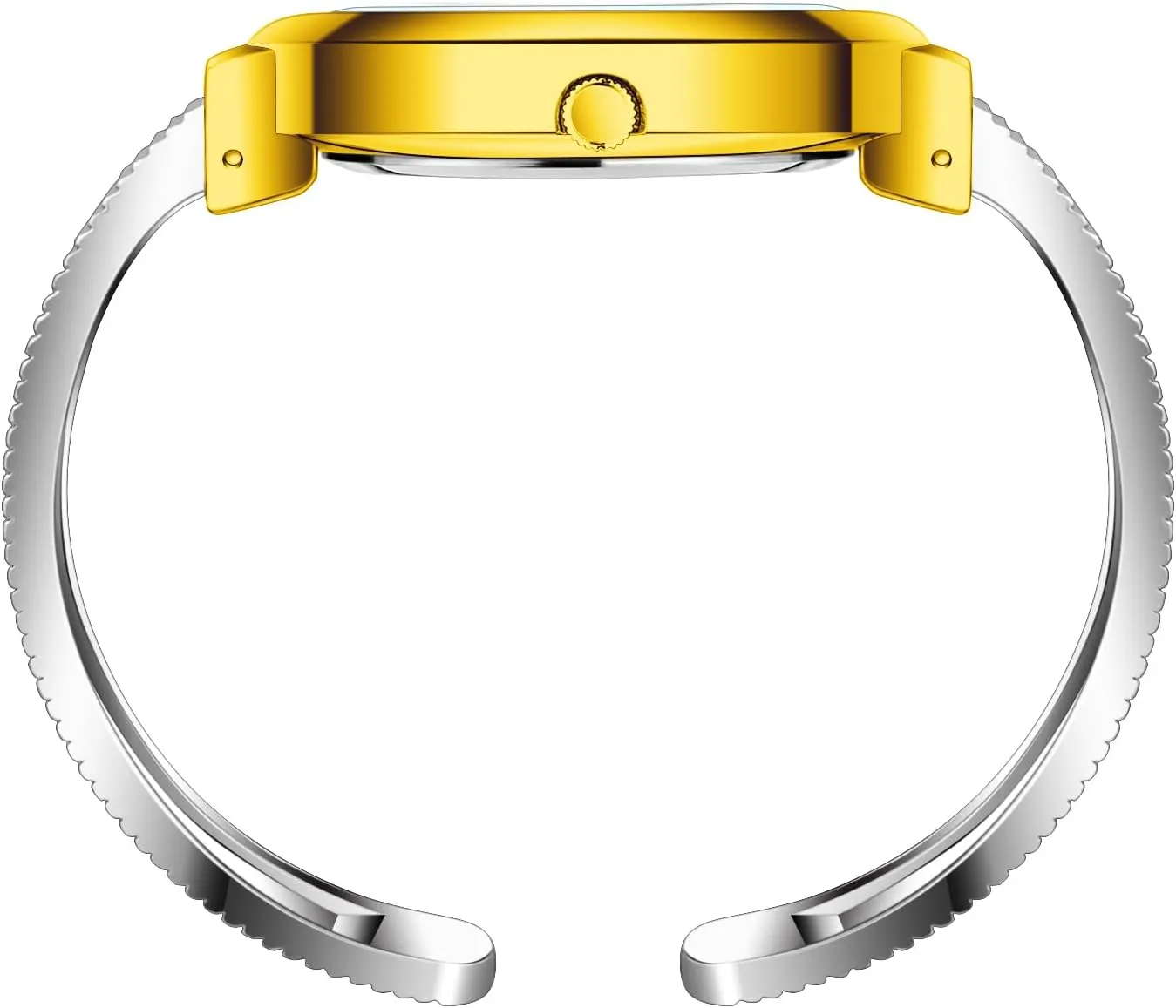 spaceship exponent scrub useful bed Arabic Numerals Analog Display Mesh Textured Cuff Bangle Ladies Wrist Watch Blekon Collections Womens 37mm Case 