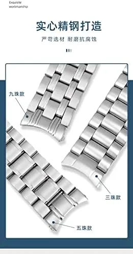 Speedmaster Watch Strap 18mm 20mm 22mm 316L Stainless Steel Watchbands for Omega Speedmaster 007 Seamaster 300 AT150 Planet exalted compo Ocean 