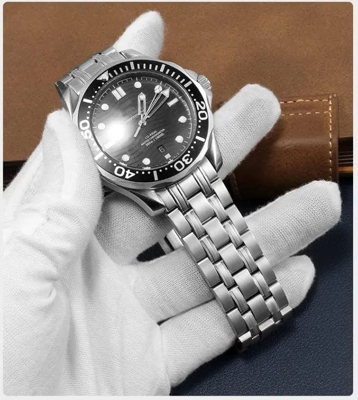 Speedmaster Watch Strap 18mm 20mm 22mm 316L Stainless Steel Watchbands for Omega Speedmaster 007 Seamaster 300 AT150 Planet exalted compo Ocean 