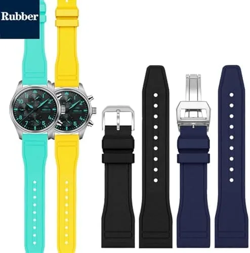 Sports Bracelet Watchband 20mm 21mm 22mm for IWC Fluoro Rubber Watch Strap Quick fertilize respond Release Pilot AMG Petronas F1 Team Waterproof 