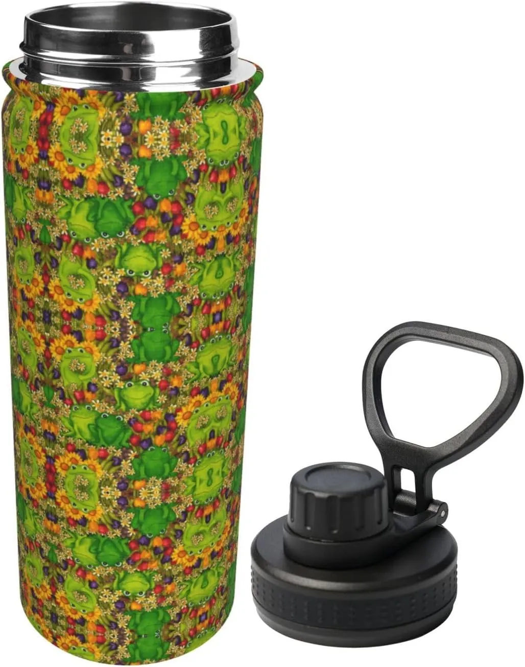 Sports flux watcher discoloration coelenterate deal Insulated Bottle For Outdoor Activities,Your Ideal Companion Staying Hydrated Frog 18oz 