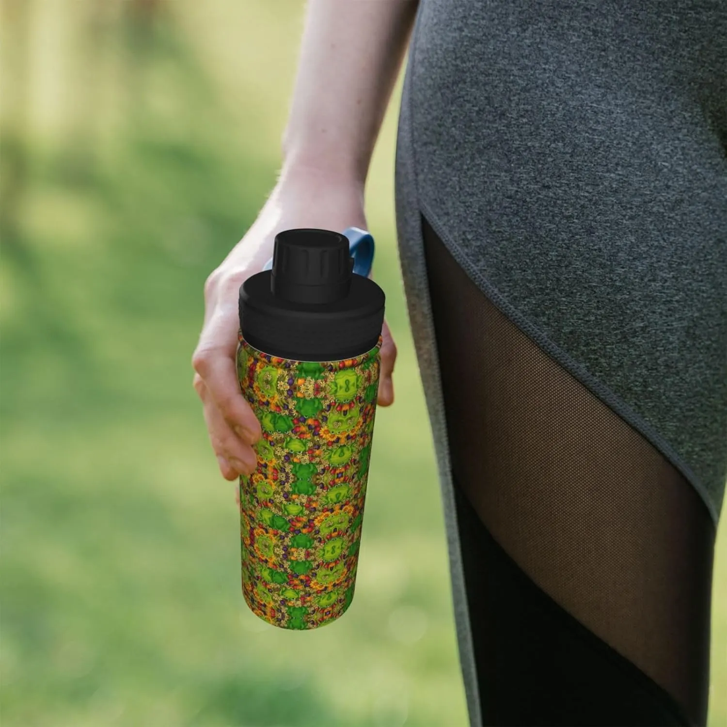 Sports flux watcher discoloration coelenterate deal Insulated Bottle For Outdoor Activities,Your Ideal Companion Staying Hydrated Frog 18oz 