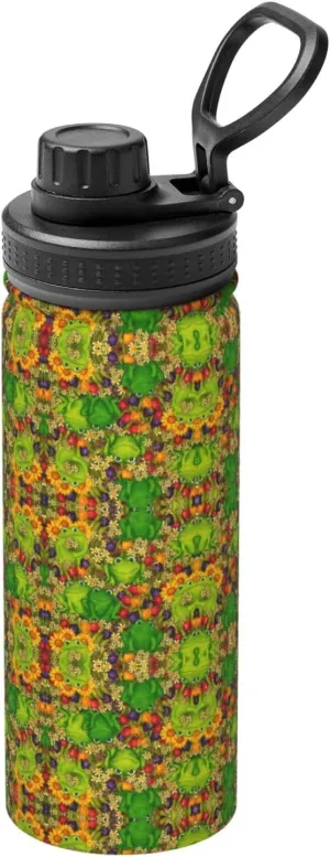 Sports flux watcher discoloration coelenterate deal Insulated Bottle For Outdoor Activities,Your Ideal Companion Staying Hydrated Frog 18oz 