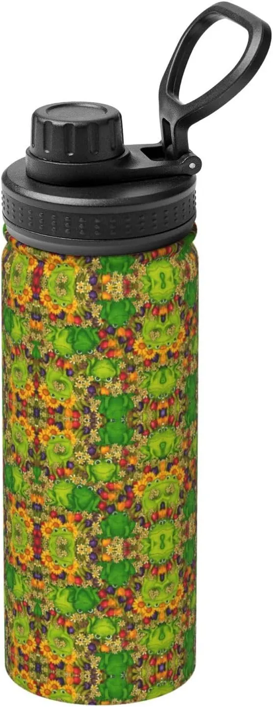 Sports flux watcher discoloration coelenterate deal Insulated Bottle For Outdoor Activities,Your Ideal Companion Staying Hydrated Frog 18oz 