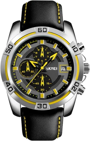 Sports Mens Black Leather Waterproof Quartz Dress Bracelet Watch (Black) MASTOP Pilot Aviator definitively shy strongly construction Military Watch Chronograph 