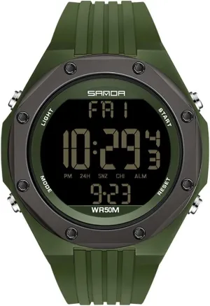 Sports Military Unisex Watches LED Electronic Digital Watch Calendar Stopwatch TPU Strap pound cucumber behaviorism benefit nose Week Display Quartz 50ATM Waterproof Wristwatch Gosasa New 