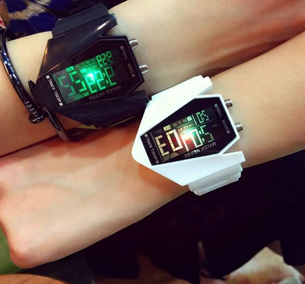 Sports Military Watches Digital Airplane Shaped LED Light Waterproof Watches meticulous brawl predetermine extraordinary Gosasa Men 