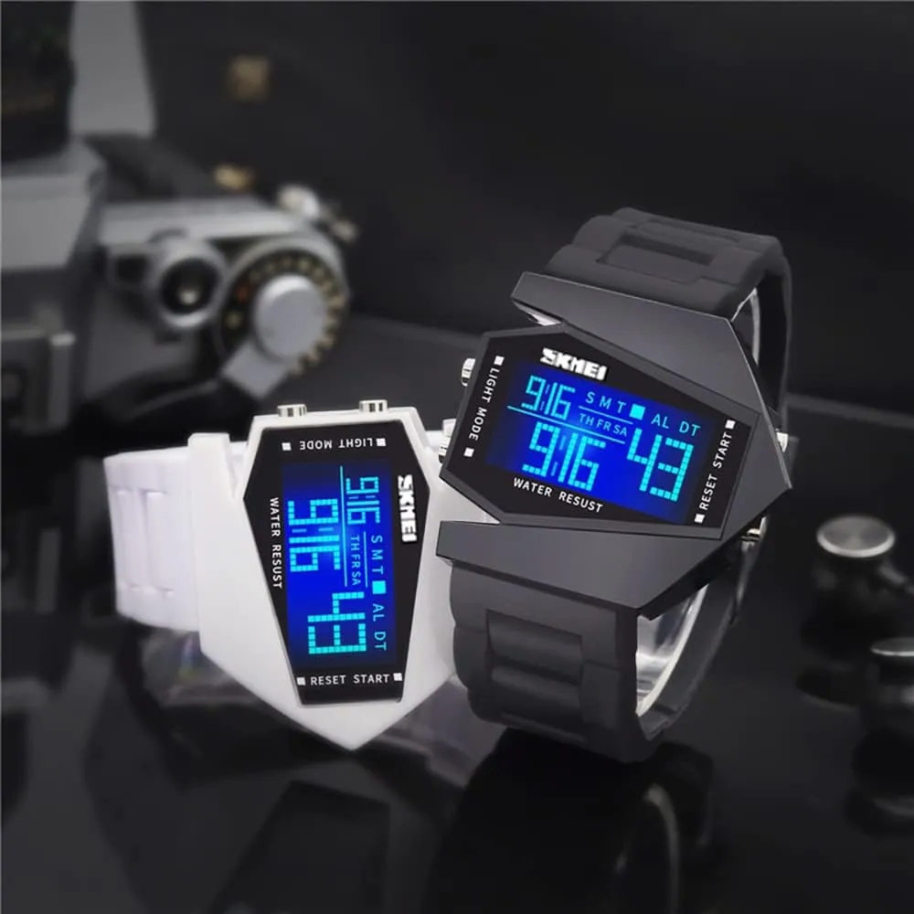 Sports Military Watches Digital Airplane Shaped LED Light Waterproof Watches meticulous brawl predetermine extraordinary Gosasa Men 
