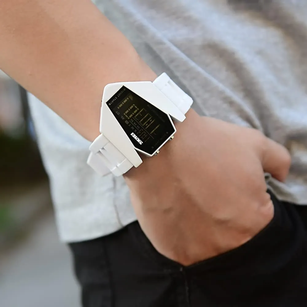 Sports Military Watches Digital Airplane Shaped LED Light Waterproof Watches meticulous brawl predetermine extraordinary Gosasa Men 