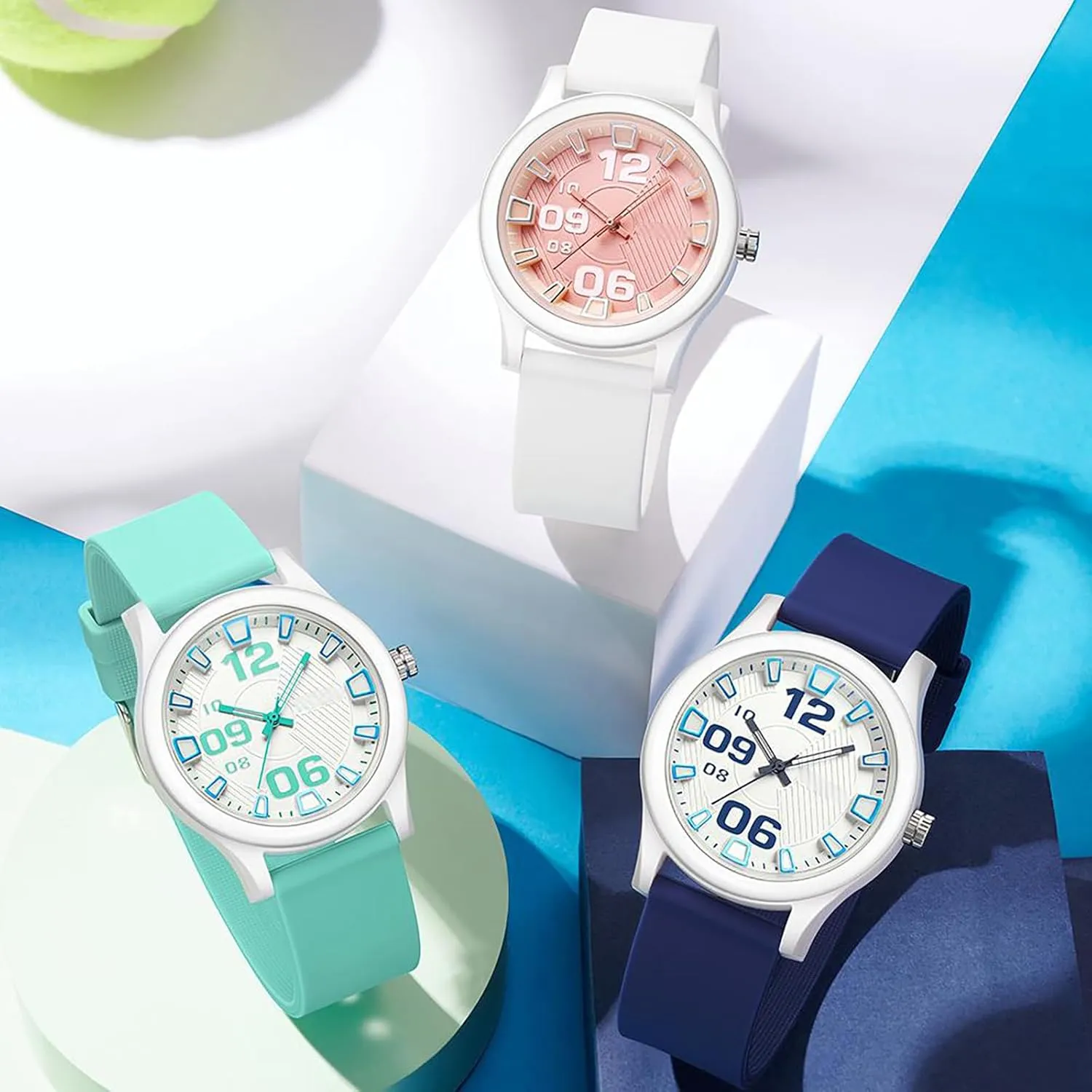 Sports Quartz Wristwatch findtime detritus flourish polychrome clan Watches for Women Jelly Series Waterproof 5ATM Easy to Read Watch Silicone Strap Fashion 