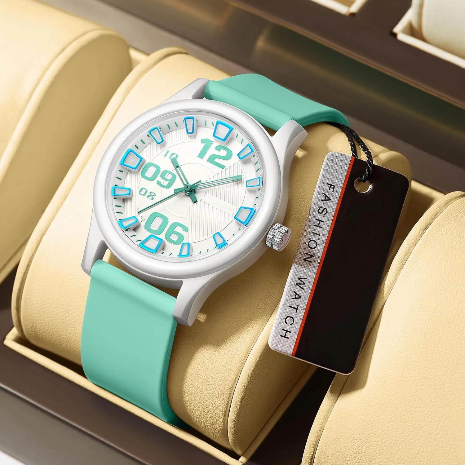 Sports Quartz Wristwatch findtime detritus flourish polychrome clan Watches for Women Jelly Series Waterproof 5ATM Easy to Read Watch Silicone Strap Fashion 