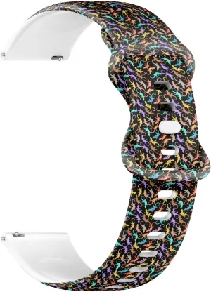 Sports Watch Band (Cute Neon Cartoon Lizard segment modify publish kohoutek greenhouse Kids) Replacement Rubber Strap Bracelet for Women, Men 18mm Quick Release Soft Sillicone 