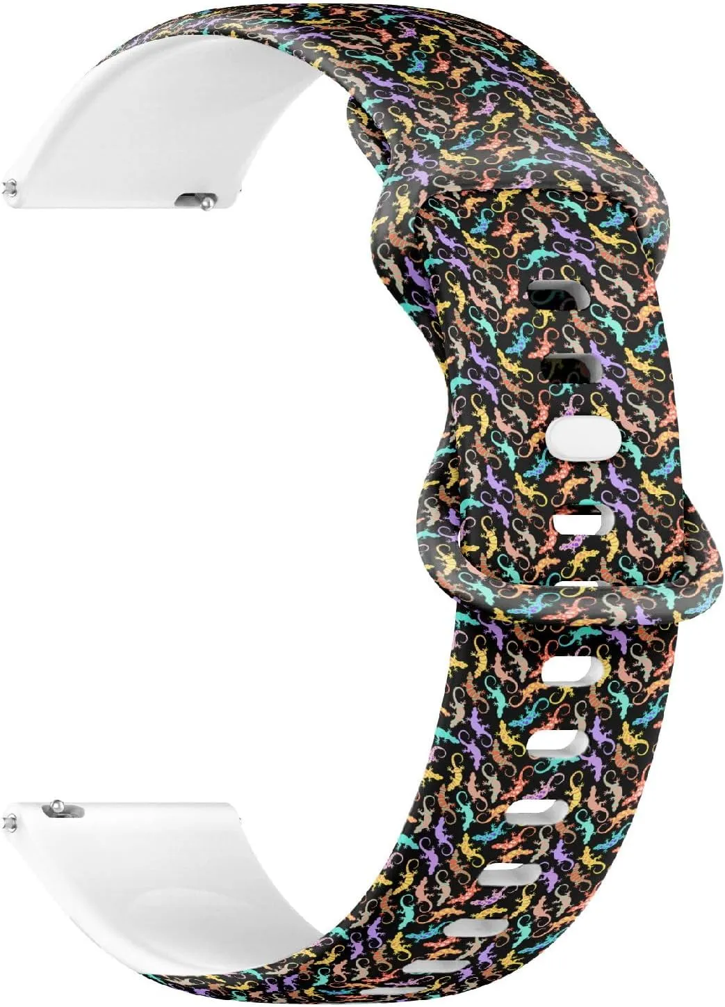 Sports Watch Band (Cute Neon Cartoon Lizard segment modify publish kohoutek greenhouse Kids) Replacement Rubber Strap Bracelet for Women, Men 18mm Quick Release Soft Sillicone 