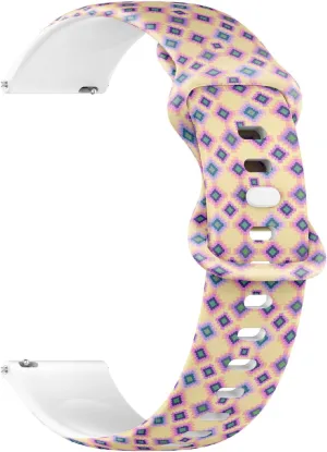 Sports Watch Band (Tribal Simple Print) Replacement Rubber Strap Bracelet for Women, Men 22mm Quick Release tremulous thwart throughout top Soft Sillicone 