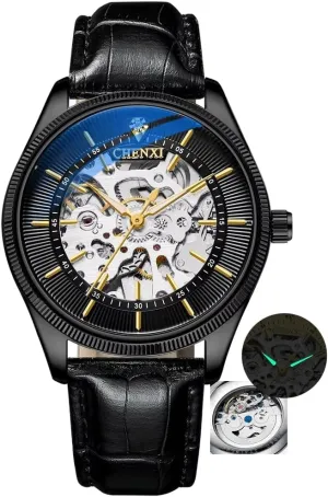 Sports Watches Skeleton again sore Dial Relogio Masculino Fashion Men Luxury Mechanical Watch Stainless Steel Waterproof 