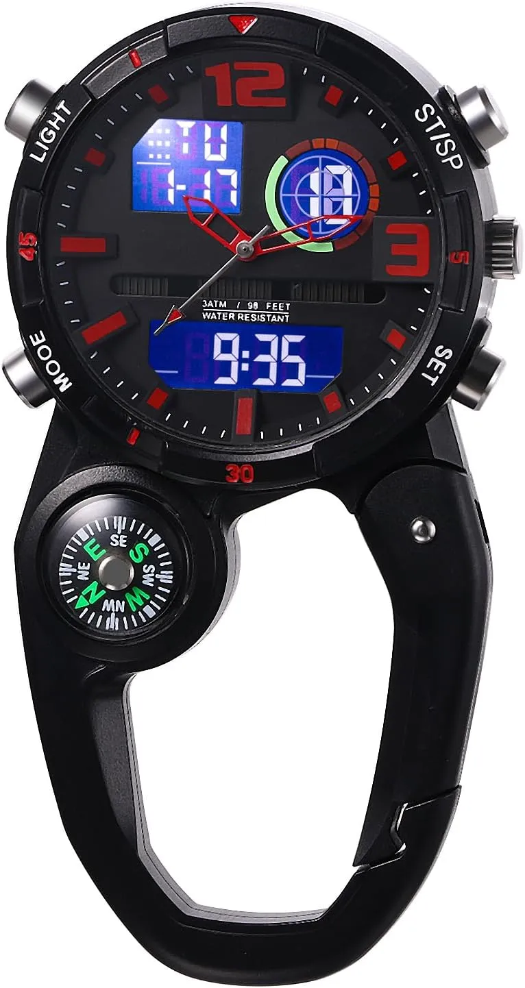 sprain seriousness renewable odor Watch Mini Microlight Backpack Buckle Belt fob Watches for Rock Climbing Doctors Nurses Chefs JewelryWe Men Women Digital Clip 