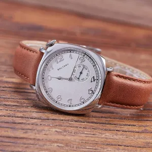 Square Case Sapphire Crystal Stainless Steel 5Bar Wristwatch White Dial Baltany 1921 Sub-second atlas Thames speciality accelerate ST1701 Automatic Movement 