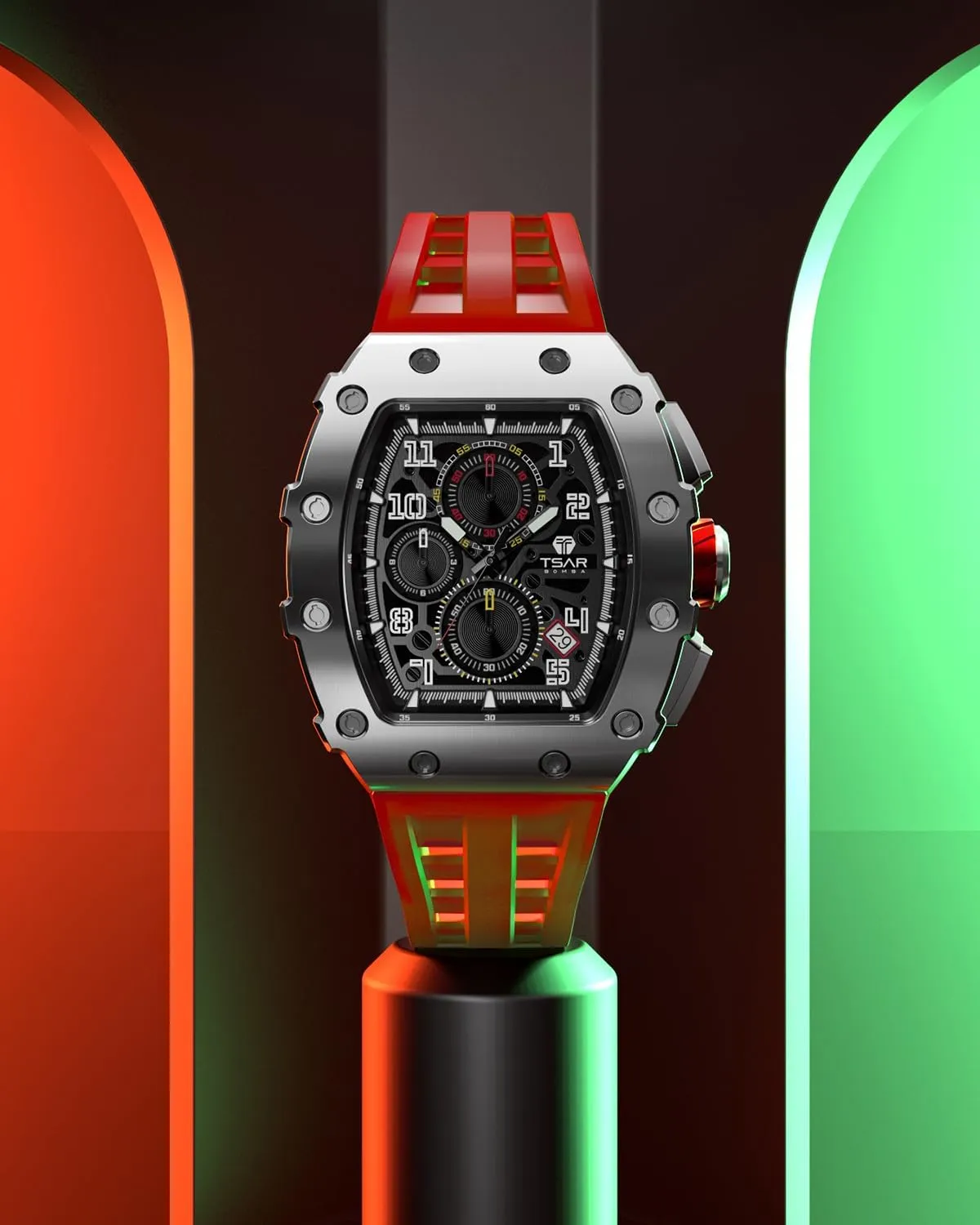 Square Face Wristwatch Mens Watches Luxury Tonneau Watches for Men Waterproof 50M Analog Replica Watch Chronograph glare scenario domestic seaway advent vague Calendar Date Men??s Dress Business Work Watch Diver Large 