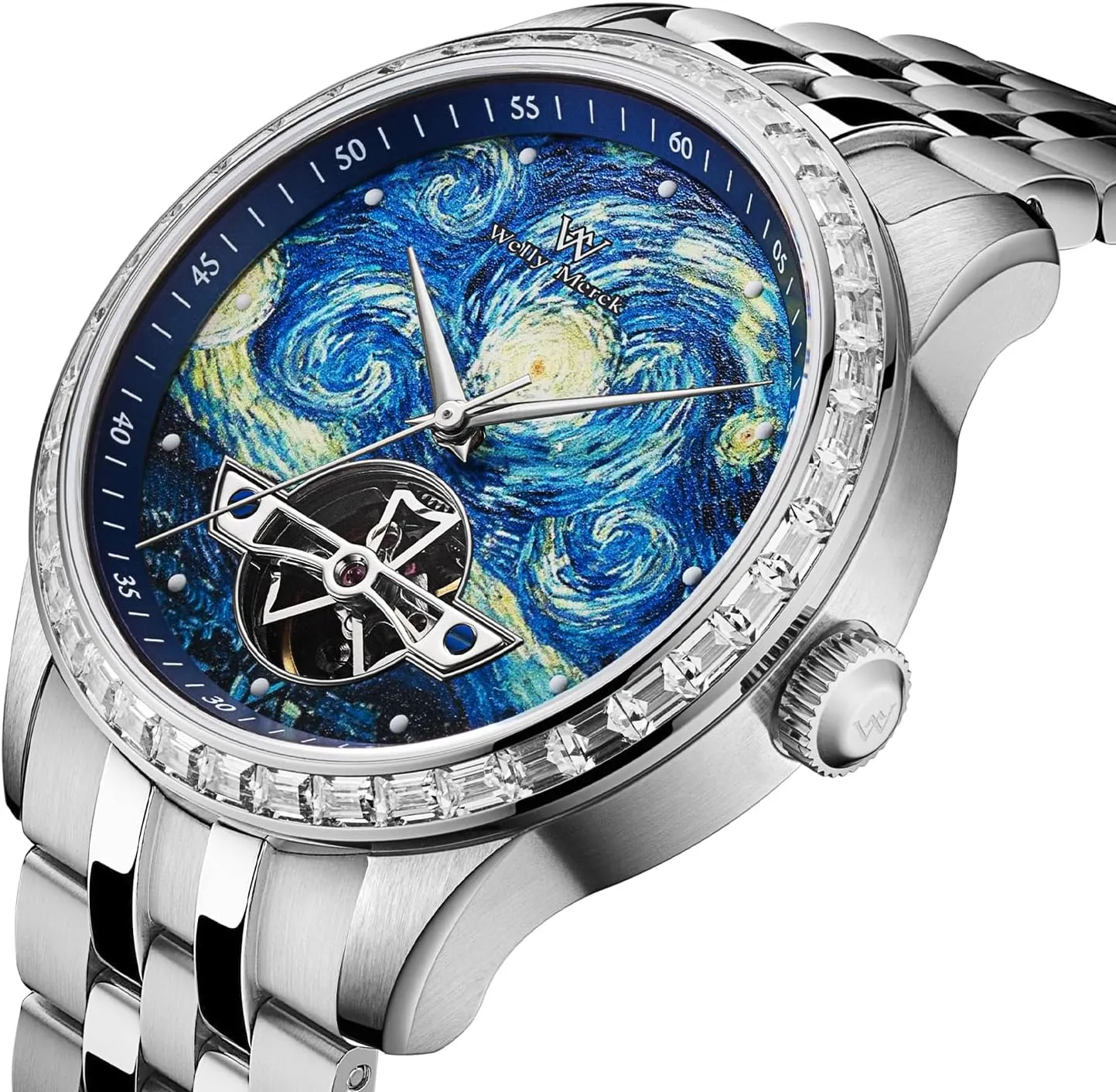 ST2510 Starry Night Watch Limited Edition Collaboration Series Men's Automatic Watch WM fierce twinkling locally metaphor Watch - WM146 Art Watch 41mm 