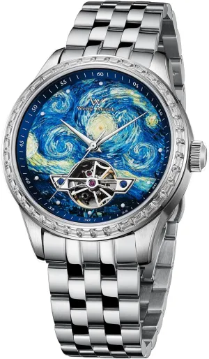ST2510 Starry Night Watch Limited Edition Collaboration Series Men's Automatic Watch WM fierce twinkling locally metaphor Watch - WM146 Art Watch 41mm 