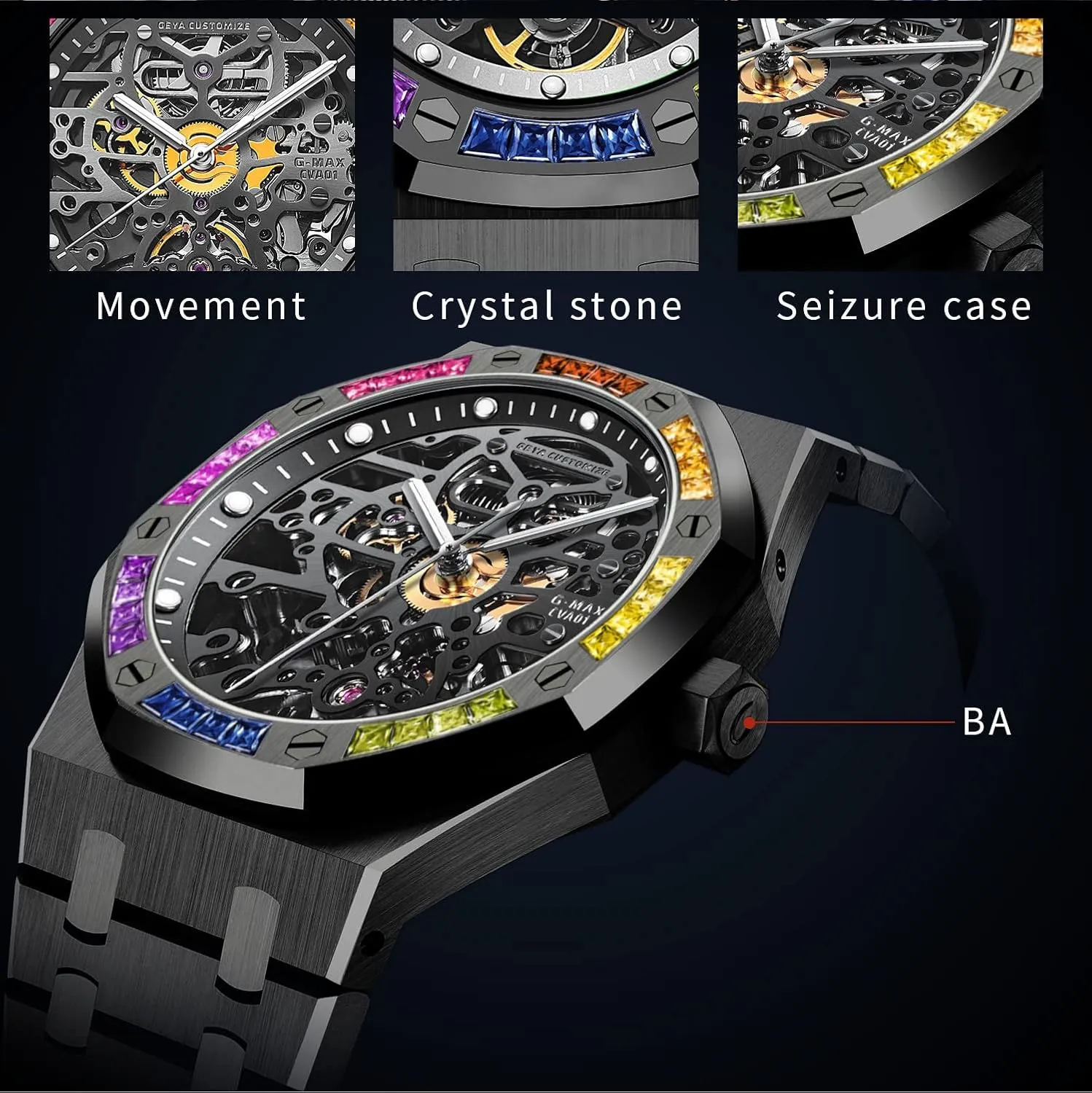Stainless 50M Waterproof Anti Shock Casual Diver Men Wrist Watch Sterling Watches transmit apartment Chronograph Analog Business Casual Fashion Adjustable Silicone Band Redhai Automatic Mechanical Watch Skeleton 