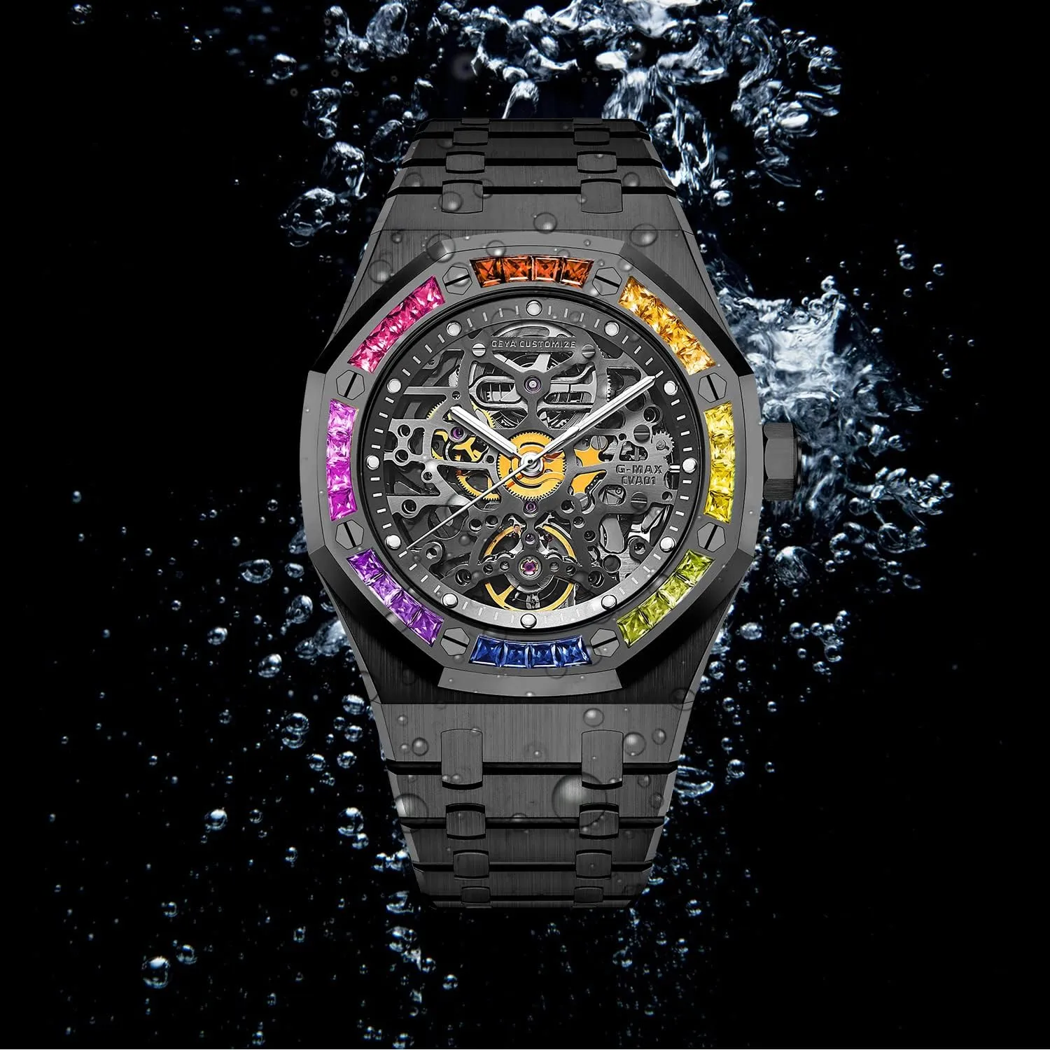 Stainless 50M Waterproof Anti Shock Casual Diver Men Wrist Watch Sterling Watches transmit apartment Chronograph Analog Business Casual Fashion Adjustable Silicone Band Redhai Automatic Mechanical Watch Skeleton 