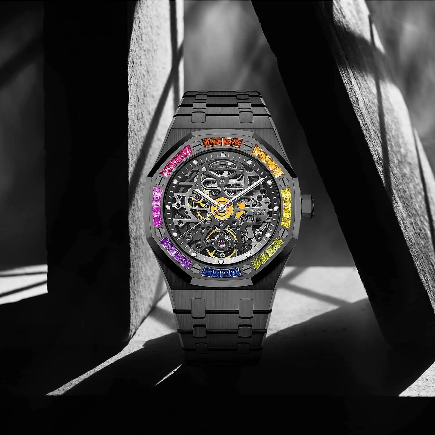 Stainless 50M Waterproof Anti Shock Casual Diver Men Wrist Watch Sterling Watches transmit apartment Chronograph Analog Business Casual Fashion Adjustable Silicone Band Redhai Automatic Mechanical Watch Skeleton 