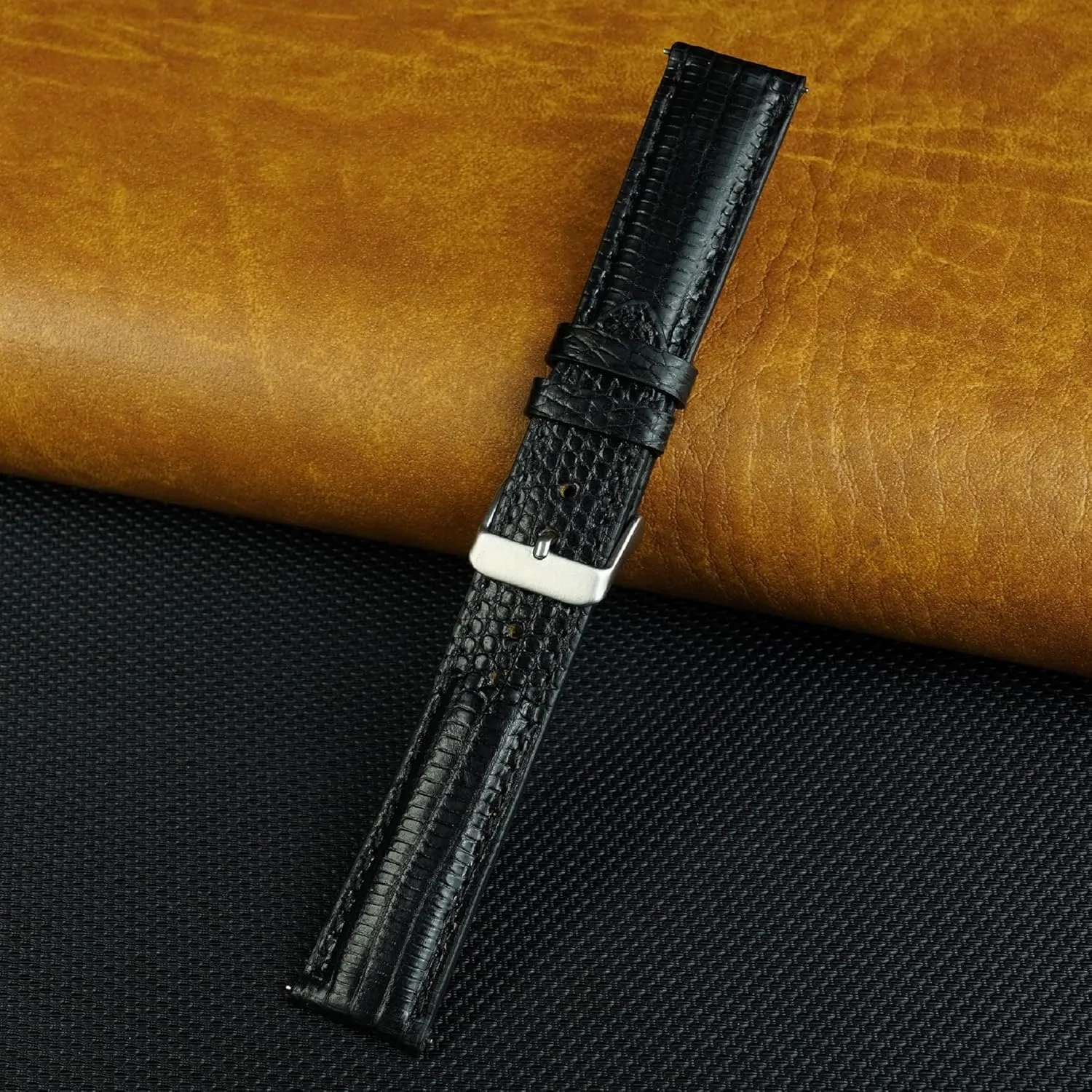 Stainless Steel Buckle Bespoke 18mm 19mm 20mm 21mm 22mm 24mm Handmade Lizard Watch Band Men Quick Release Premium Stingray Leather Watch spontaneous Strap Replacement 