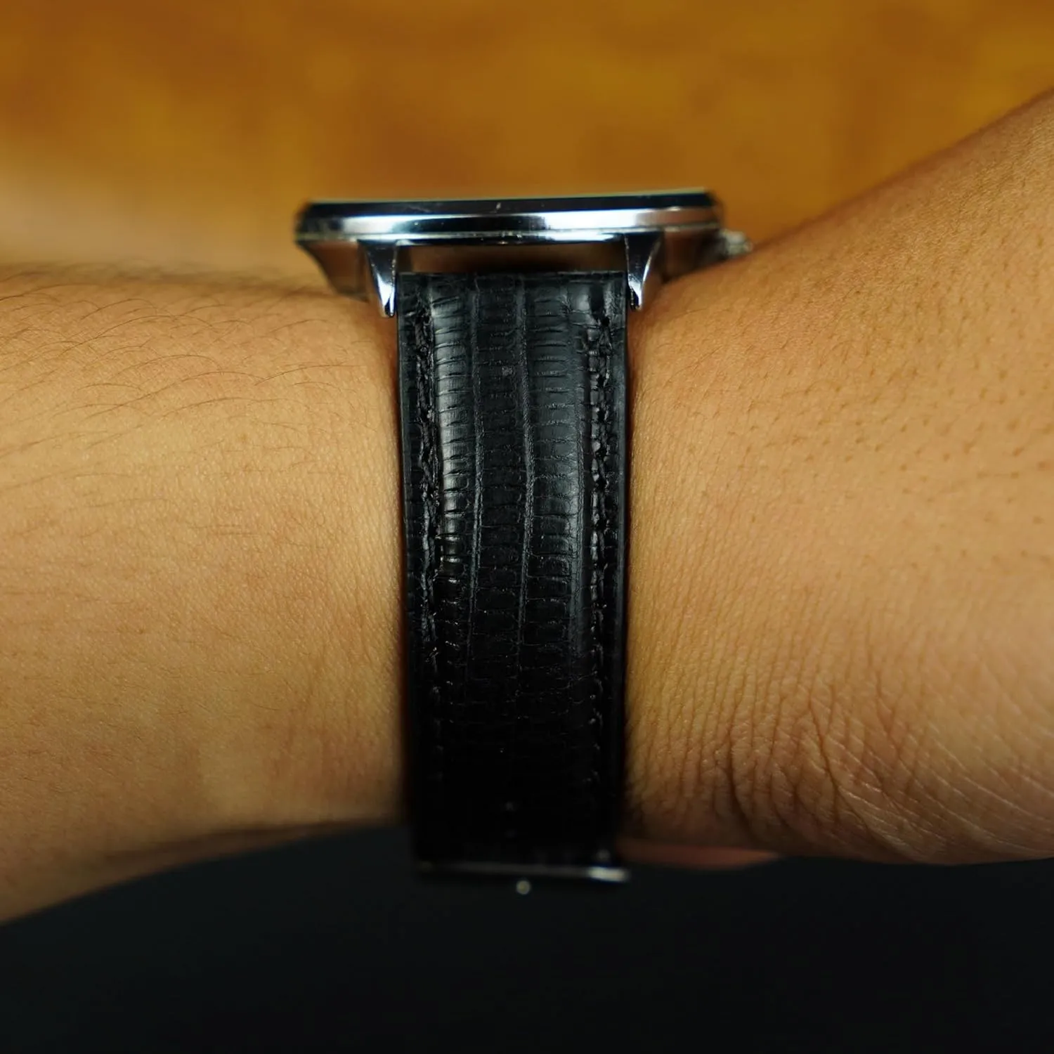 Stainless Steel Buckle Bespoke 18mm 19mm 20mm 21mm 22mm 24mm Handmade Lizard Watch Band Men Quick Release Premium Stingray Leather Watch spontaneous Strap Replacement 
