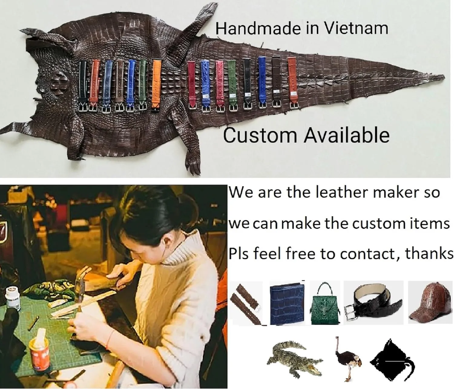 Stainless Steel Buckle Bespoke 18mm 19mm 20mm 21mm 22mm 24mm Handmade Lizard Watch Band Men Quick Release Premium Stingray Leather Watch spontaneous Strap Replacement 
