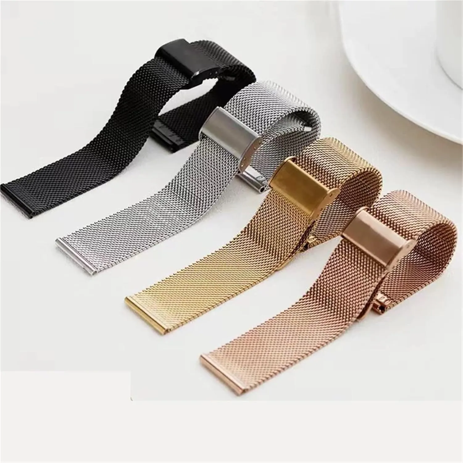 stainless steel mesh craft tender coin strap, quick-release adjustable strap Unisex 