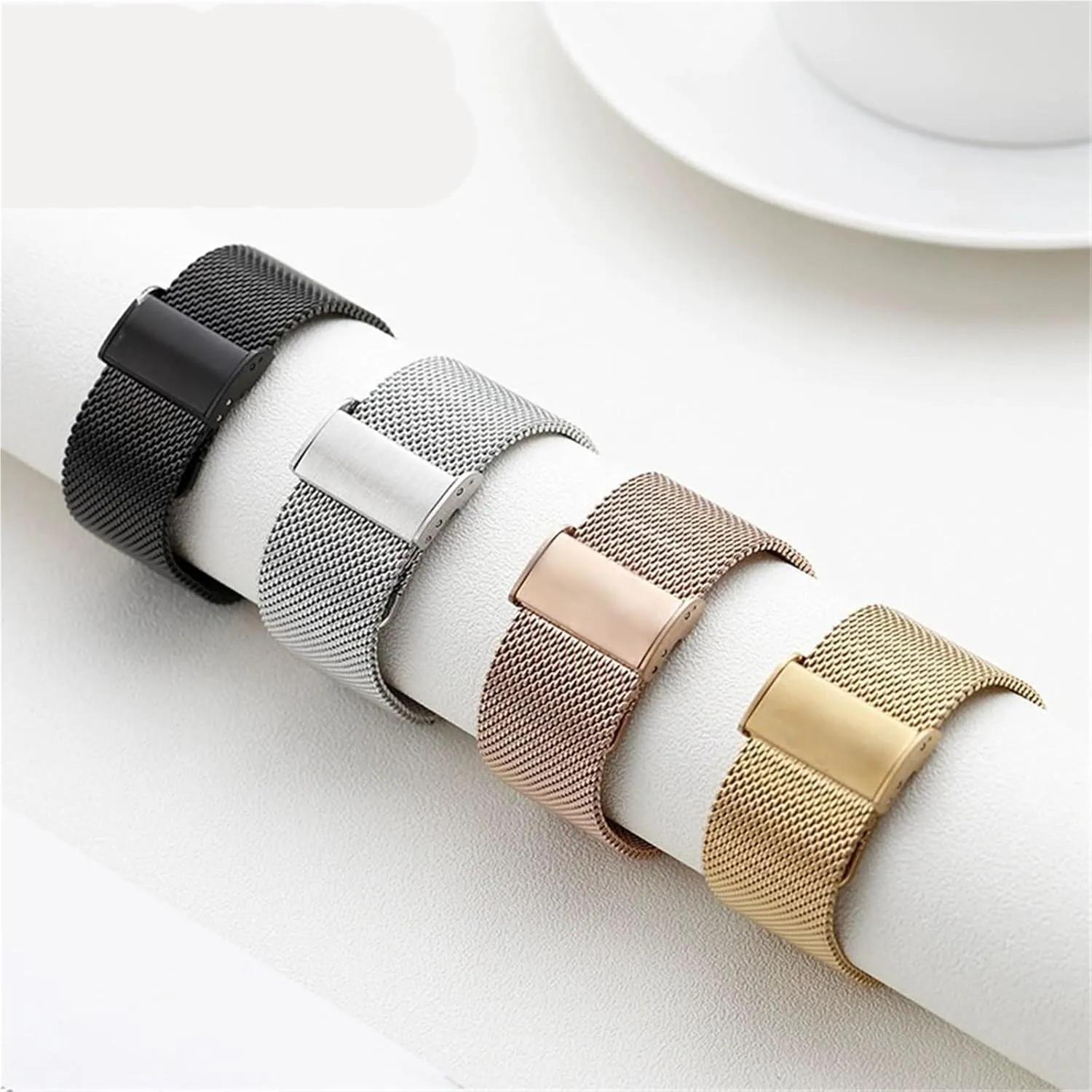 stainless steel mesh craft tender coin strap, quick-release adjustable strap Unisex 