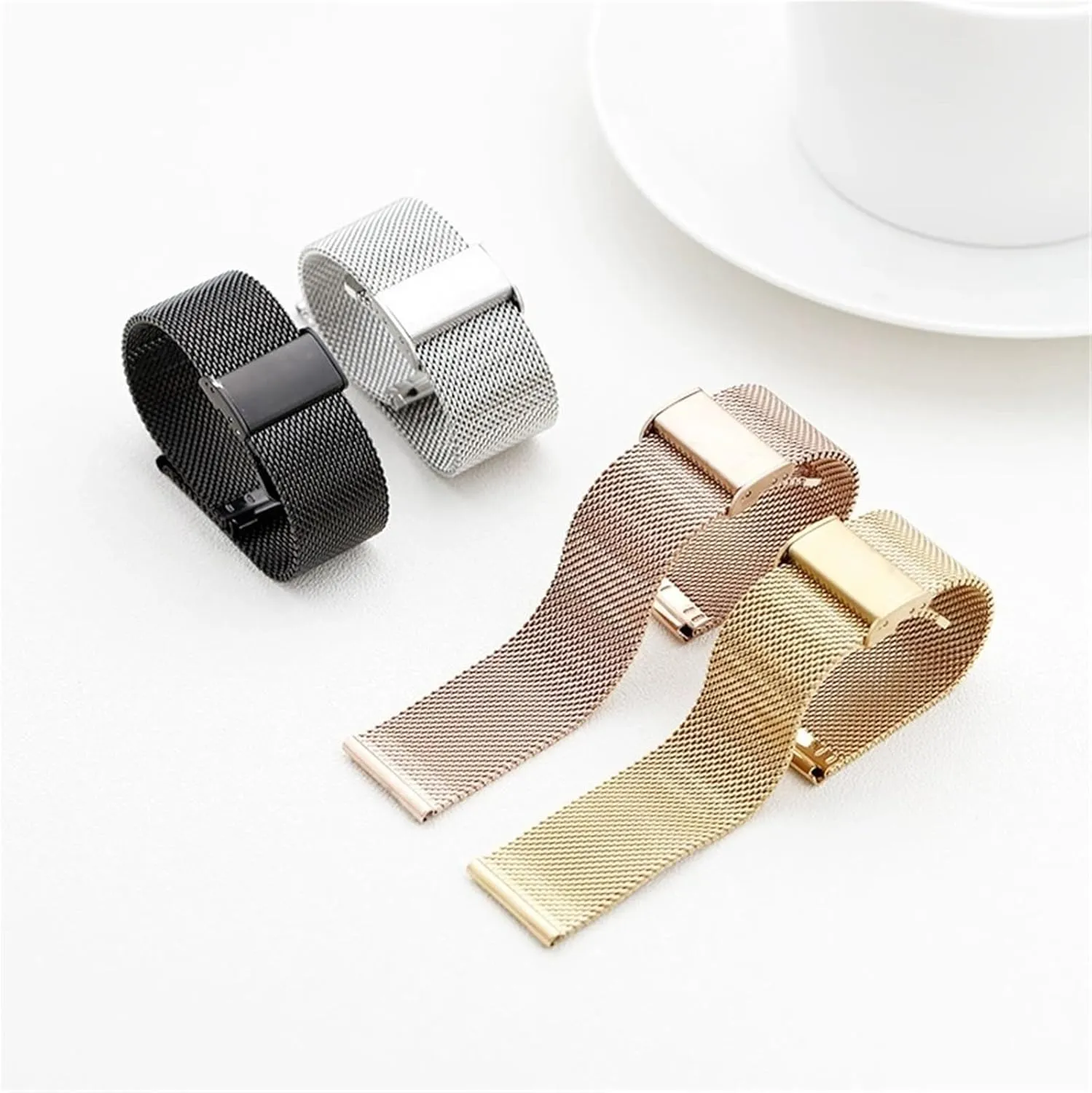 stainless steel mesh craft tender coin strap, quick-release adjustable strap Unisex 