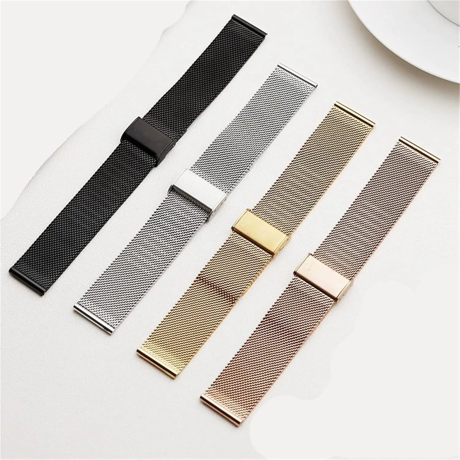 stainless steel mesh craft tender coin strap, quick-release adjustable strap Unisex 