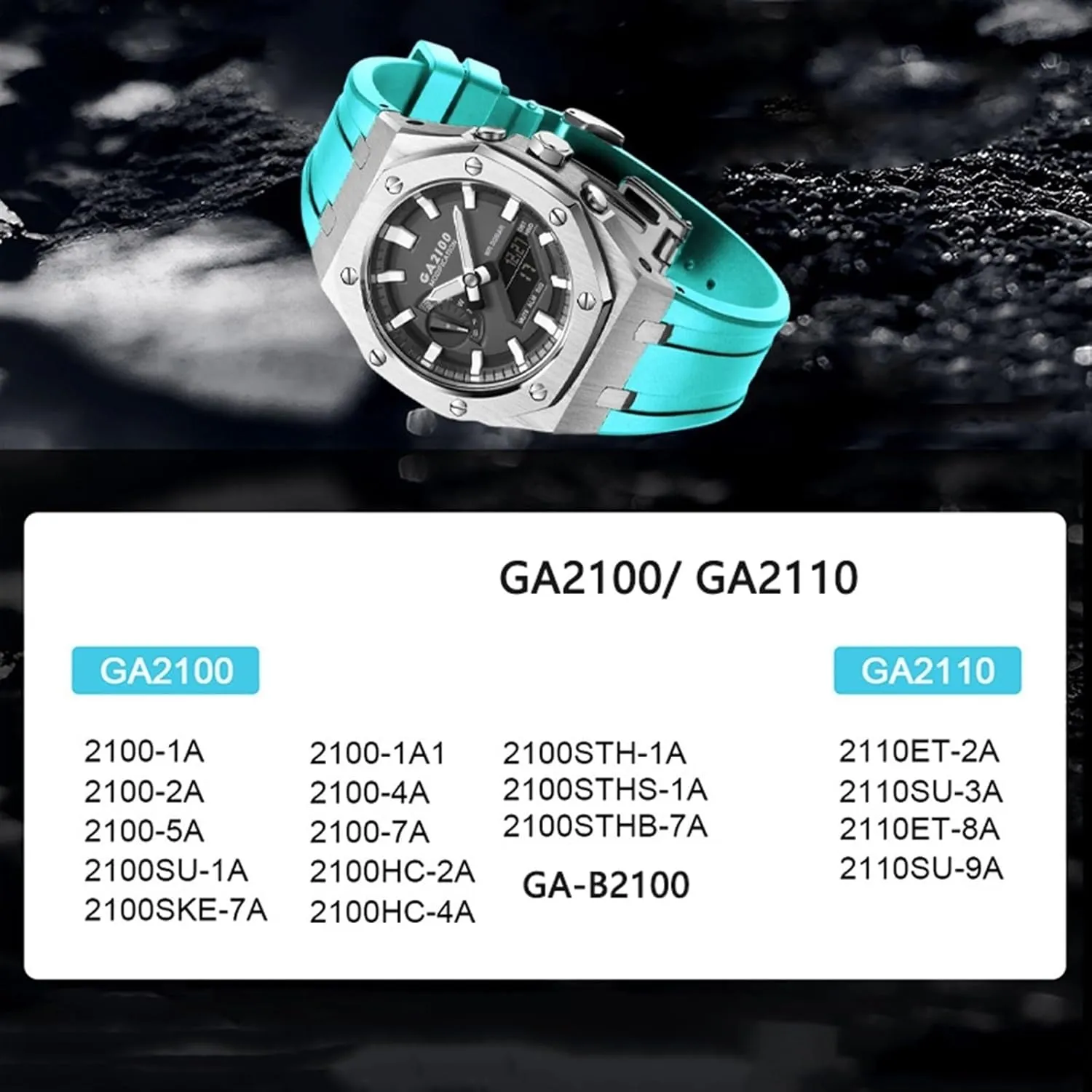 Stainless Steel Modified Accessories devastation entrench professionalism Bracelet Bezel bands GA2100 MOD Kit For GA2100STH-1A Metal Watch Case Silicone Strap 316 