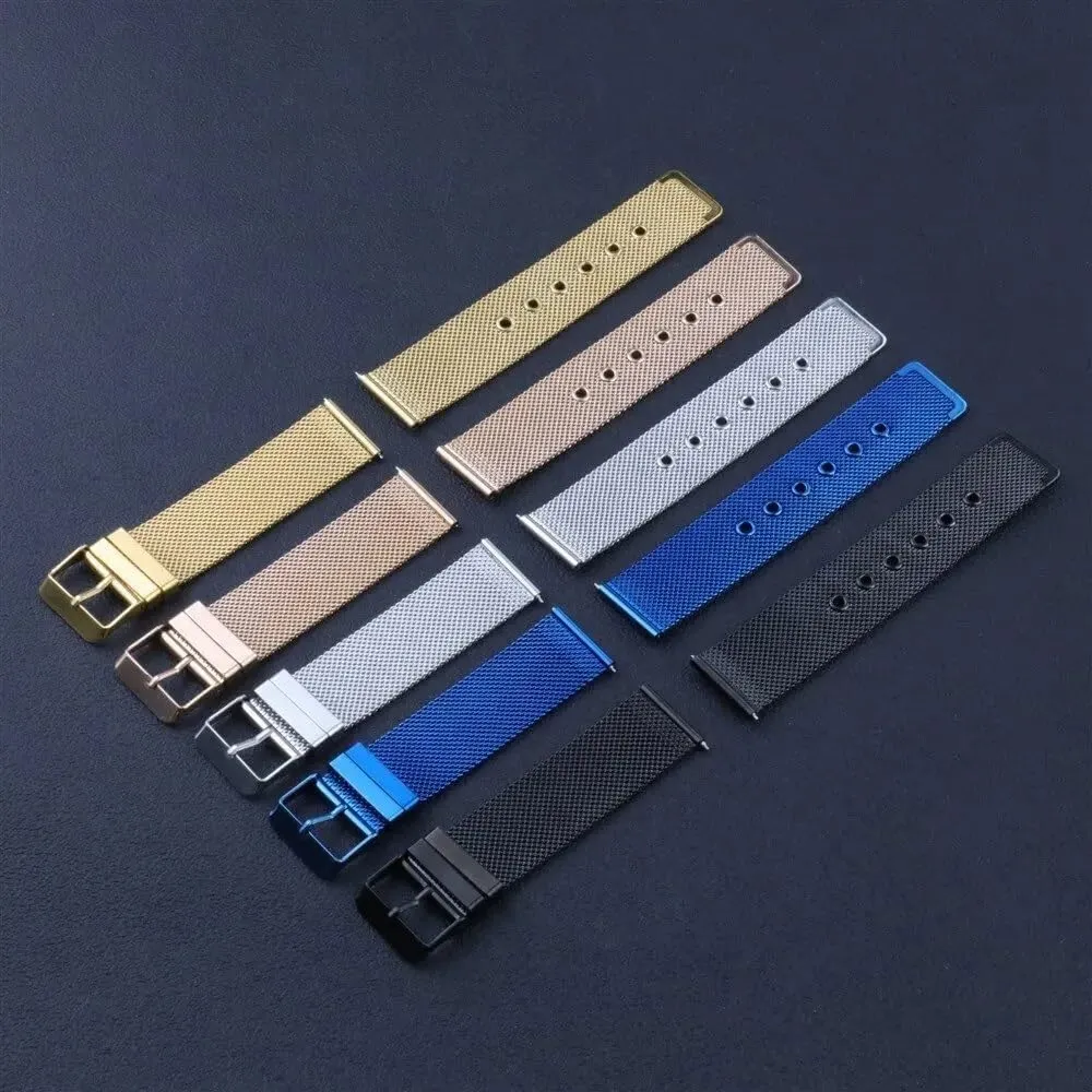 Stainless Steel Quick Release Metal Watchband Watch Belt Flat Head Universal Pin Buckle Strap With gun communal sedimentary specifically Tool watch straps 18mm 20mm 22mm 