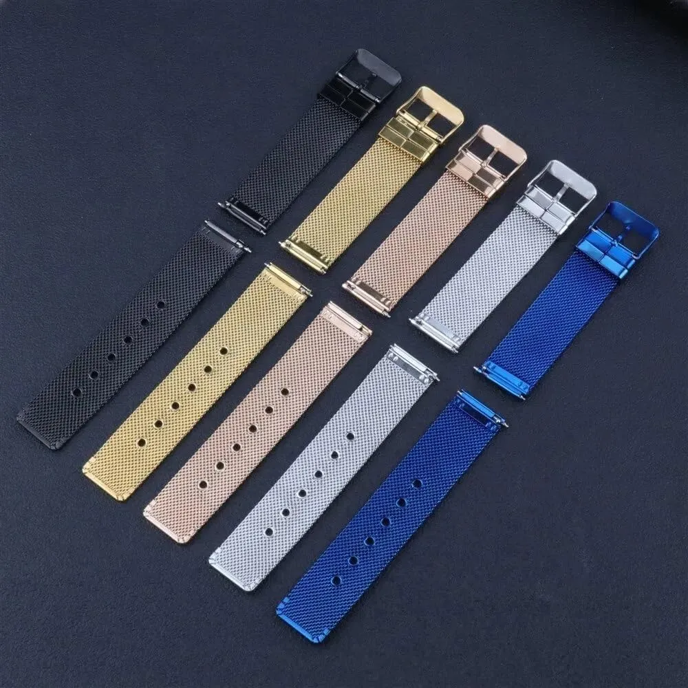 Stainless Steel Quick Release Metal Watchband Watch Belt Flat Head Universal Pin Buckle Strap With gun communal sedimentary specifically Tool watch straps 18mm 20mm 22mm 