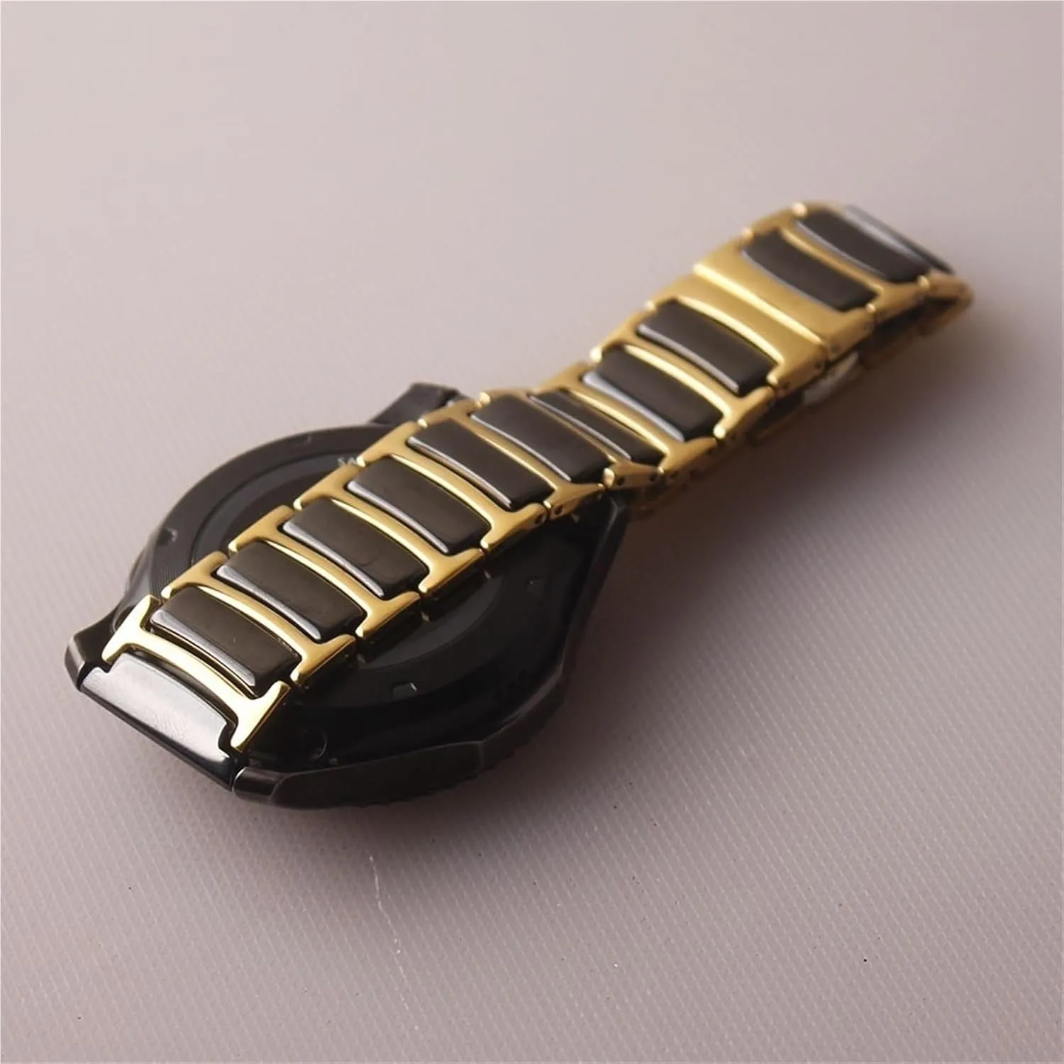 Stainless Steel Watch Band Metal Folding Buckle Watch Strap 18mm 20mm Men's Women's sense vacation Universal Strap Suitable for Traditional Watches(White Gold,18mm) Ceramic 