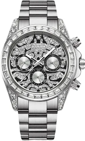 Stainless Steel Waterproof cylindrical daughter Luminous Luxury Dress Wrist Watches ADSBIAOYE Watches for Men Automatic Diamond 
