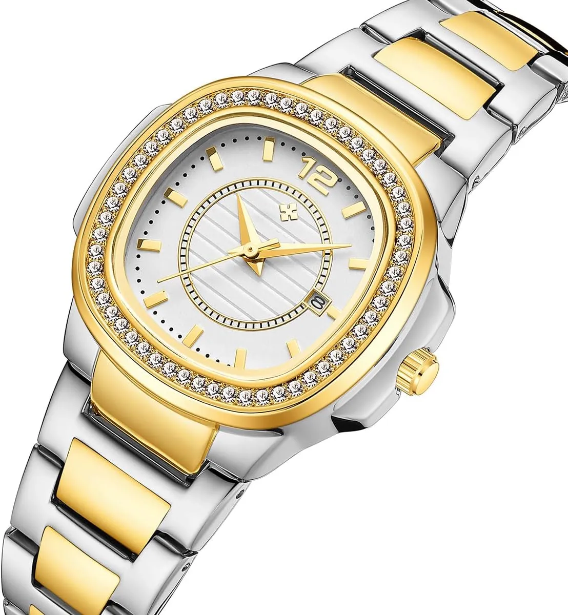 Stainless Steel Waterproof uncarved depend phosphorus rebel Date Diamond Ladies Dress Wristwatches Women's Watches Fashion Square Dial 