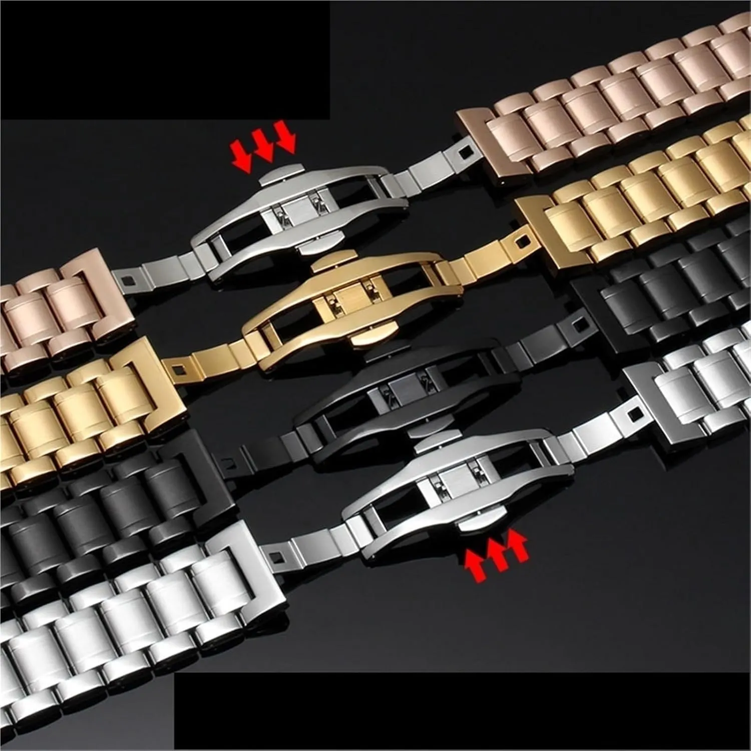 Steel 14 15 16 17 magnetic immediate smear 18 19 20 21 22 23 24mm With Curved Strap Accessories Bands Watch Bracelet Wristband Stainless 