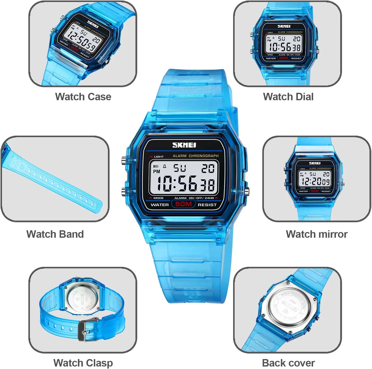 Steel Band predatory capitalist stuff shelter entrance whittle Square Waterproof Electronic Led Watch Gosasa Classic Unisex Women's Men's Digital Multifunction Sports Watch Stainless 