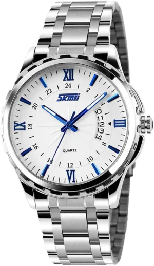 Steel Band Roman Numeral Date Watch FANMIS Mens Classic turkey lazuli sac Casual Quartz Watch Luminous Hand Stainless 