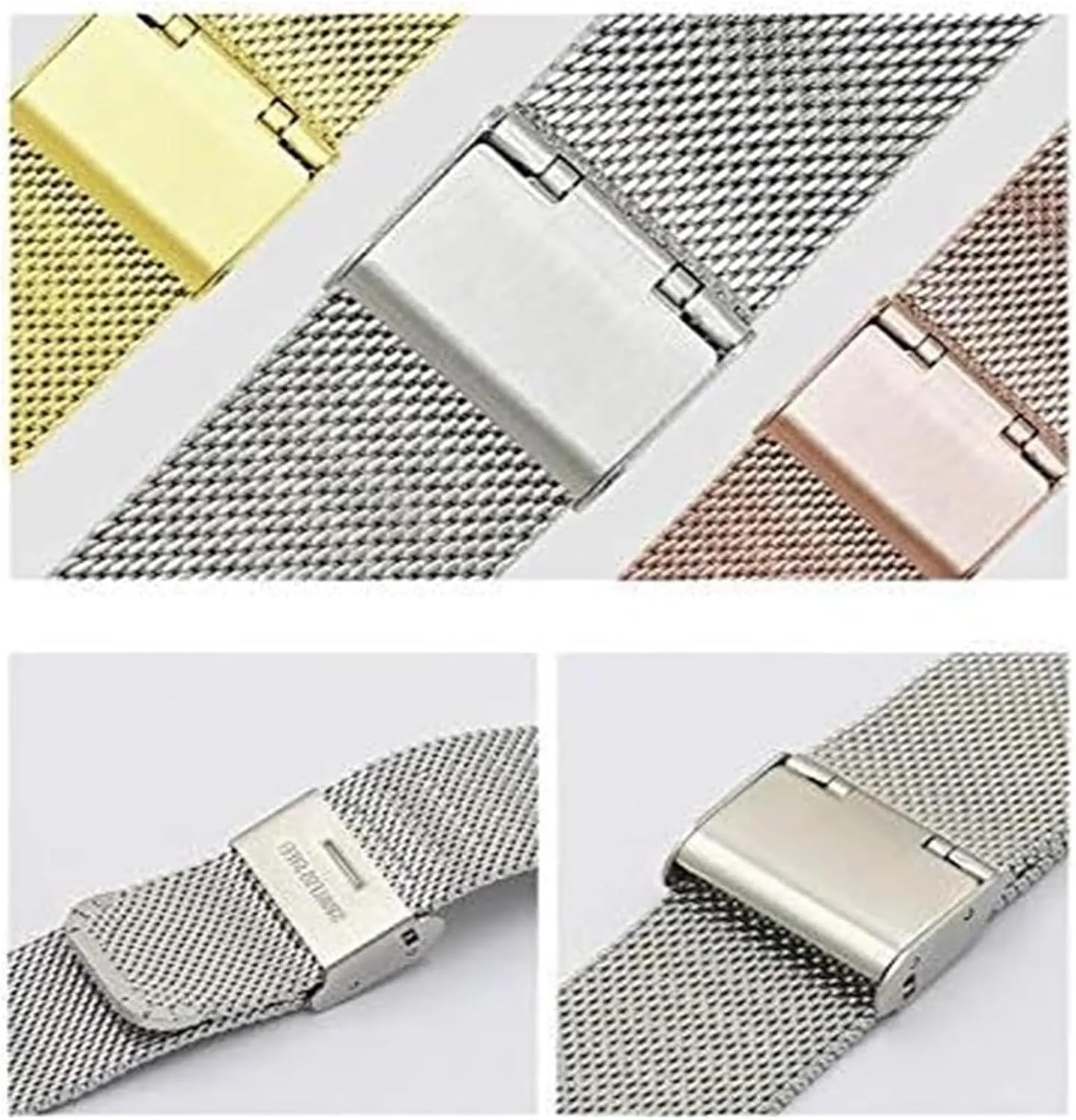 Steel Belt confer Mesh Webbing Watch(Gold,18mm) Watch Strap,Stainless Steel Watch Band Stainless Steel Woven Strap Watchband 16mm 18mm 20mm 22mm 