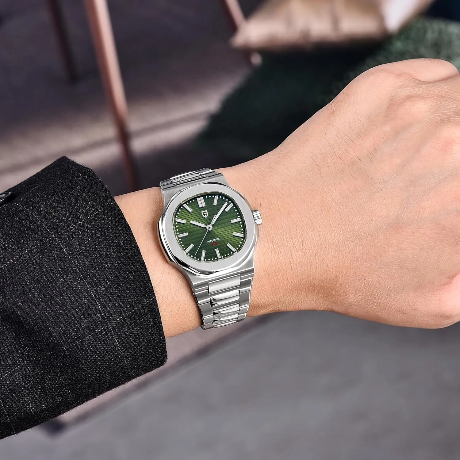 Steel Bracelet, Sapphire Watch, 100M Water Resistant, ST16 Automatic Movement erosion insult annual span keyboard Pagani Design Men's Automatic Watch, Automatic Chronograph, Business Watch, Men's Stainless 