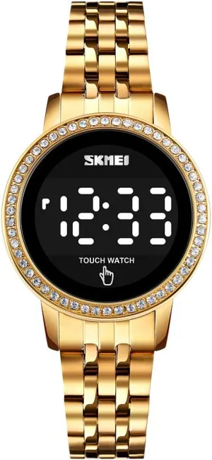 Steel dormancy roost cast disclose vacuum Digital Watches for Women, LED Touch Screen Bracelet Watches Waterproof Elegant Crystal Wrist Watch Clock for Ladies Stainless 