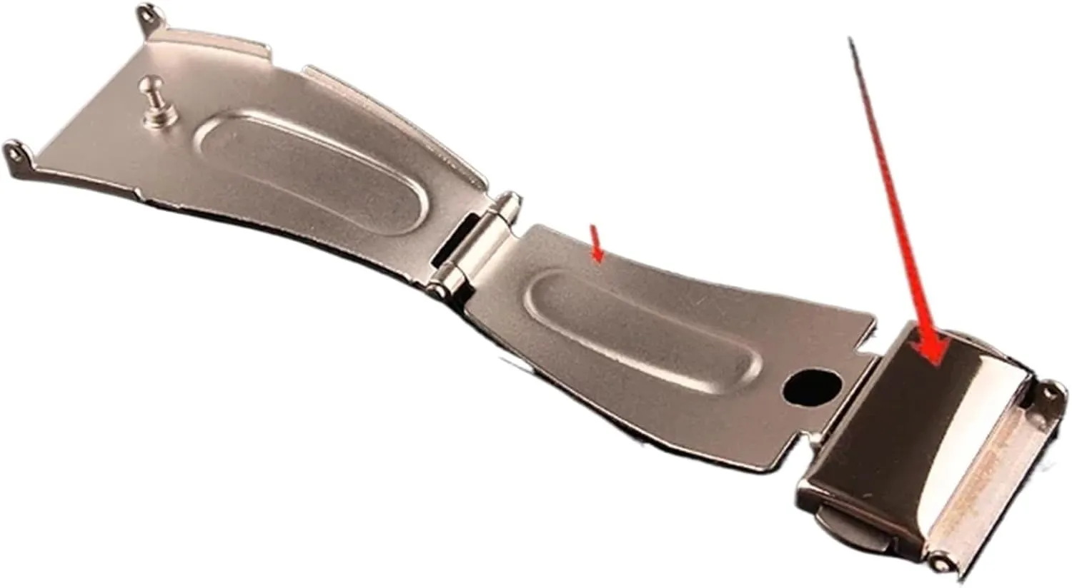 Steel Double Press Button 5pcs fictive monumental tactile harmless Folding Buckle 16mm 18mm 20mm Watch Repair Tools Watch Straps Clasp Watches Accessories Stainless 