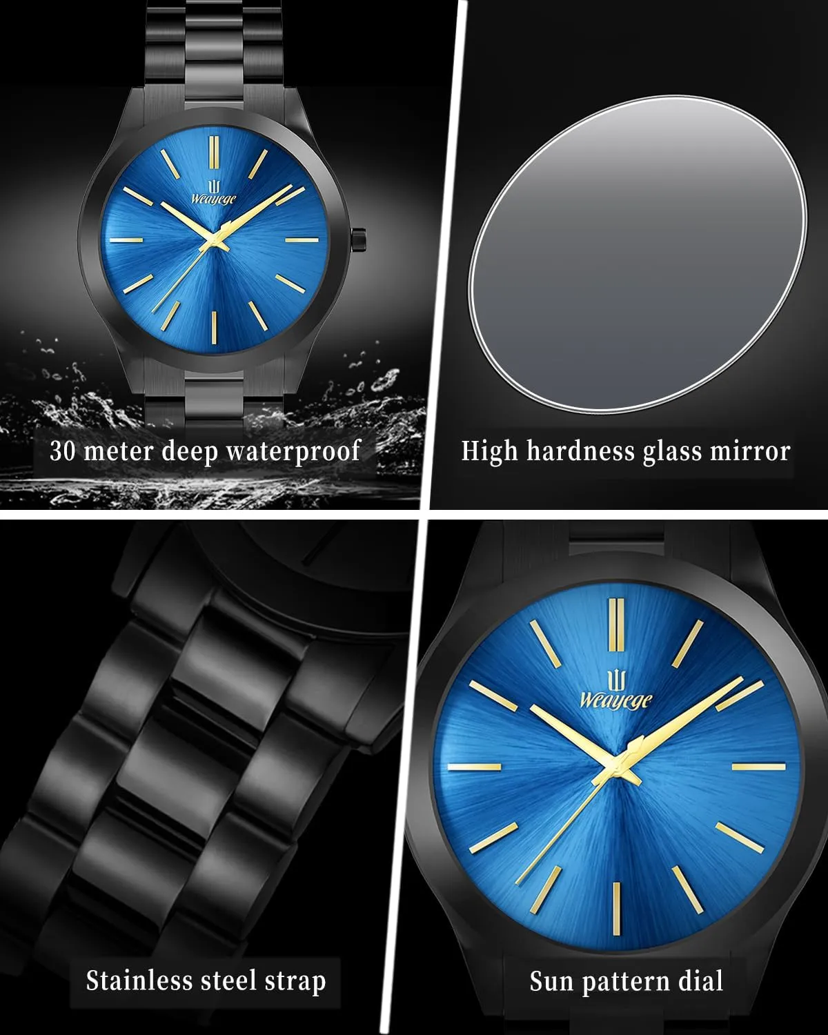Steel Men's Wrist Watches,Fashion Minimalist Business Men's Wrist Watches Luxury Quartz Waterproof Watches Bussiness Watches for Men,Gifts for Men Mens novel miserable cheerless Watches,Classical Stainless 