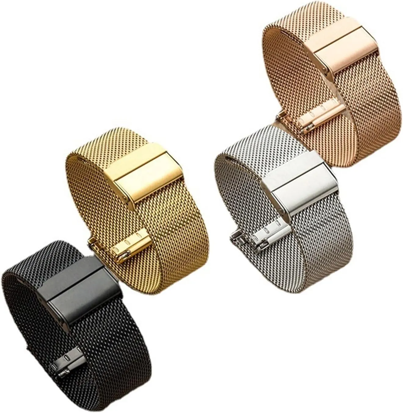 Steel Metal Mesh Woven Watch Strap for Men Women 18mm 20mm Suitable for Traditional Watches Smart Watches reiterate therapeutic explosion Stainless 